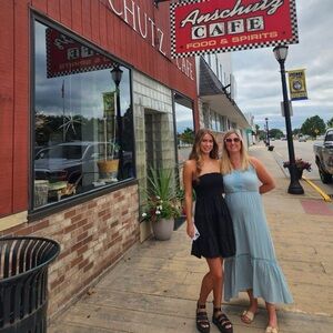 Molly Bracken Sky Blue Dress with Floral Lace